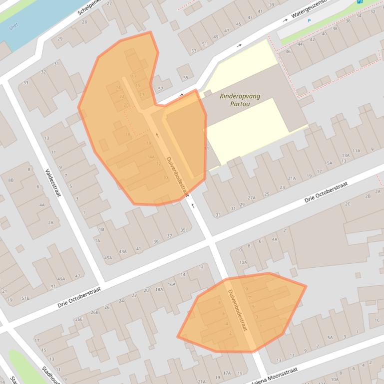 Kaart van postcodegebied 2313XS.