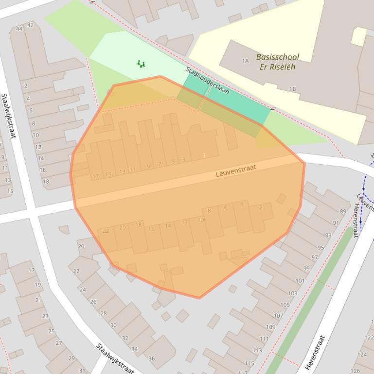 Kaart van postcodegebied 2313XW.