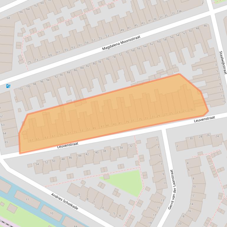 Kaart van postcodegebied 2313XX.