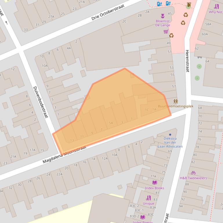 Kaart van postcodegebied 2313ZA.