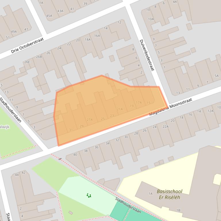 Kaart van postcodegebied 2313ZB.