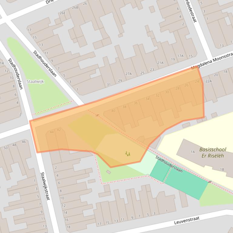 Kaart van postcodegebied 2313ZE.