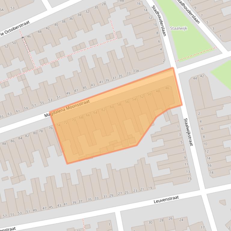 Kaart van postcodegebied 2313ZG.