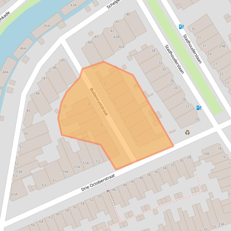 Kaart van postcodegebied 2313ZK.