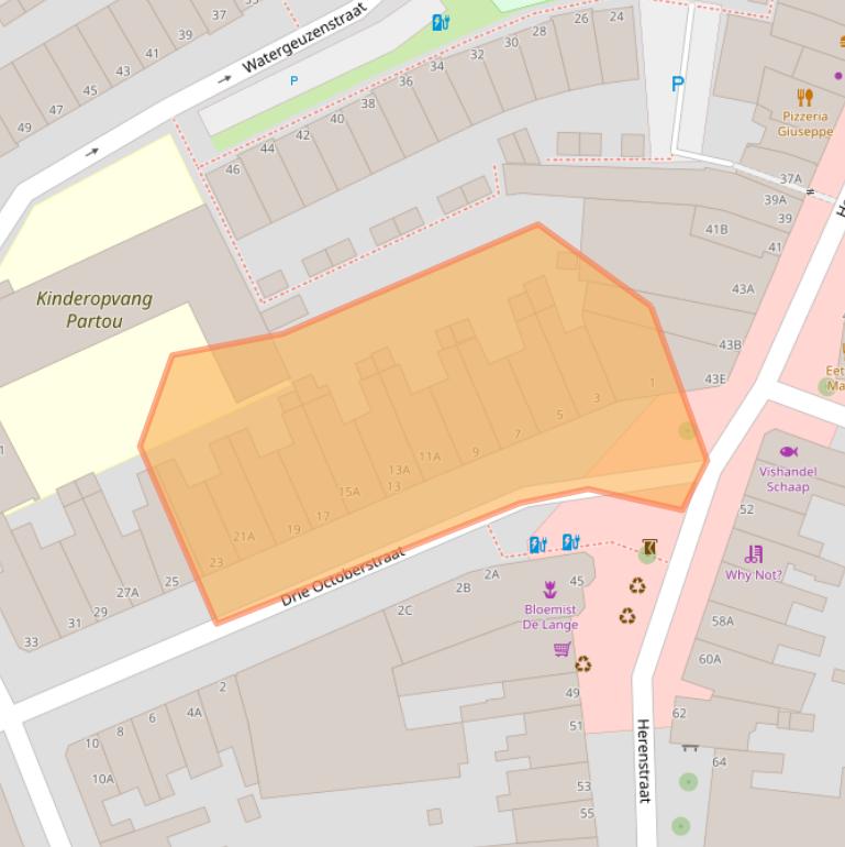 Kaart van postcodegebied 2313ZL.