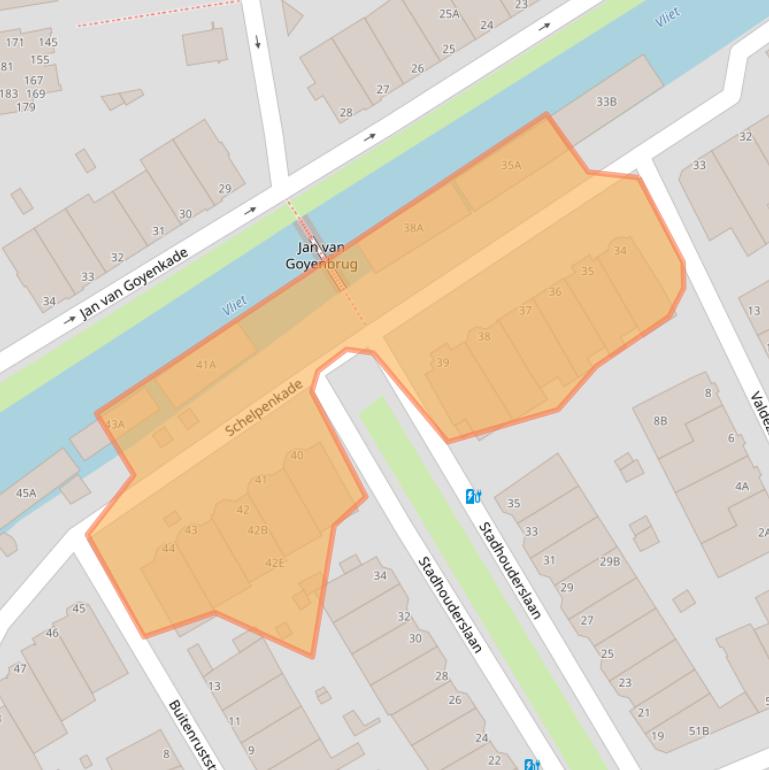 Kaart van postcodegebied 2313ZW.