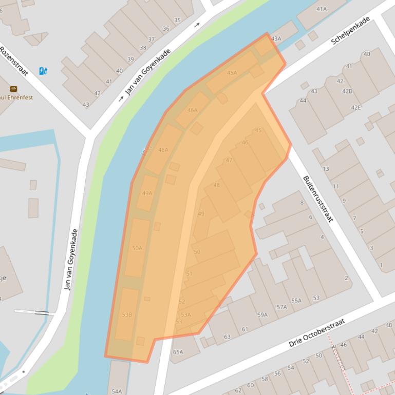 Kaart van postcodegebied 2313ZX.