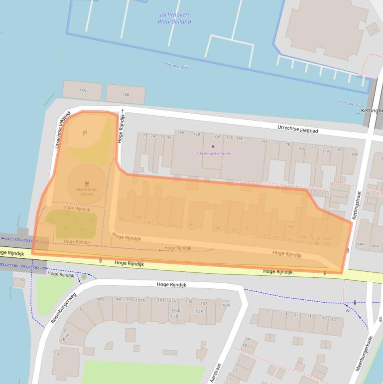 Kaart van postcodegebied 2314AH.