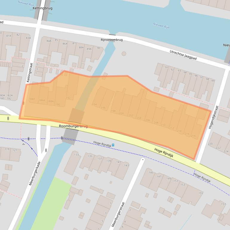 Kaart van postcodegebied 2314AJ.