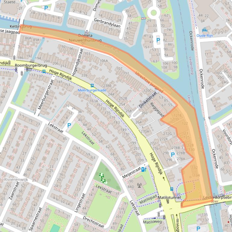 Kaart van postcodegebied 2314AV.
