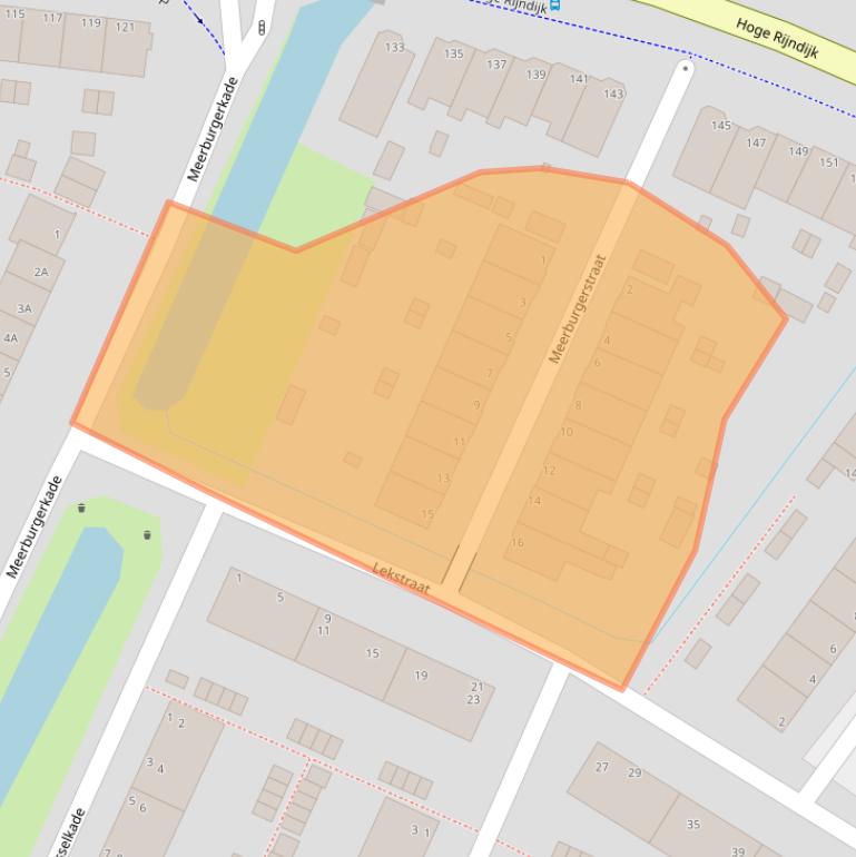 Kaart van postcodegebied 2314AX.
