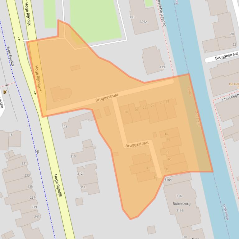 Kaart van postcodegebied 2314BB.