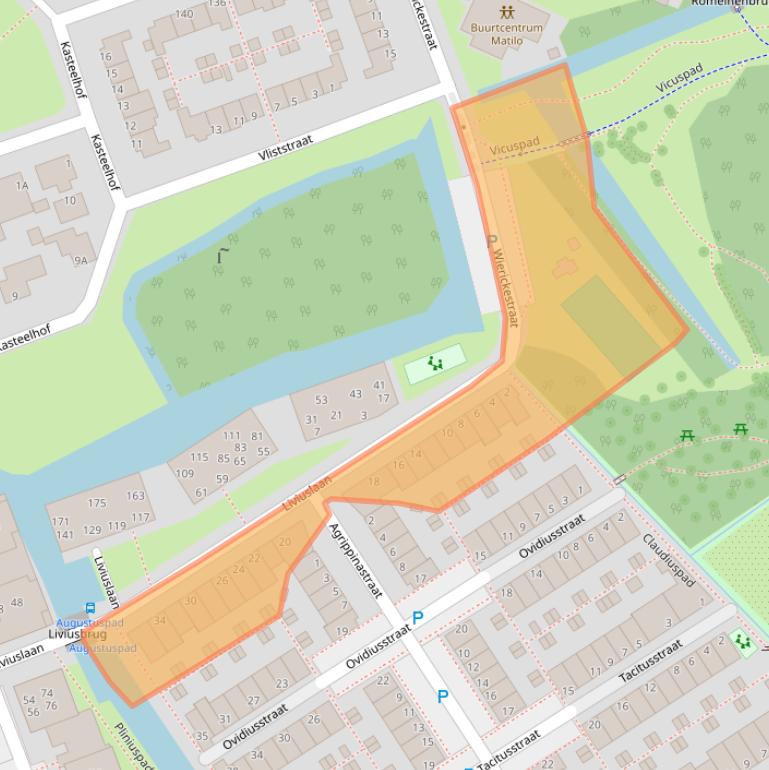 Kaart van postcodegebied 2314CE.