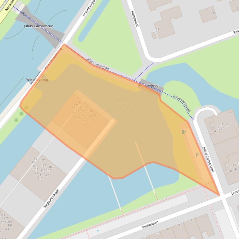 Kaart van postcodegebied 2314CL.