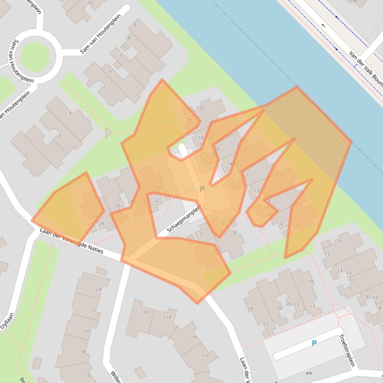 Kaart van postcodegebied 2314EJ.