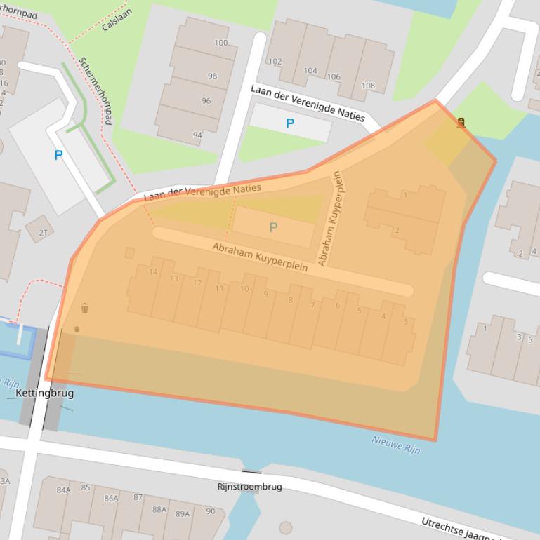 Kaart van postcodegebied 2314EW.