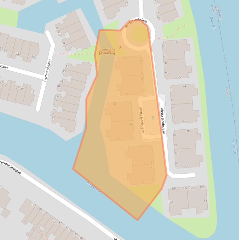 Kaart van postcodegebied 2314GA.