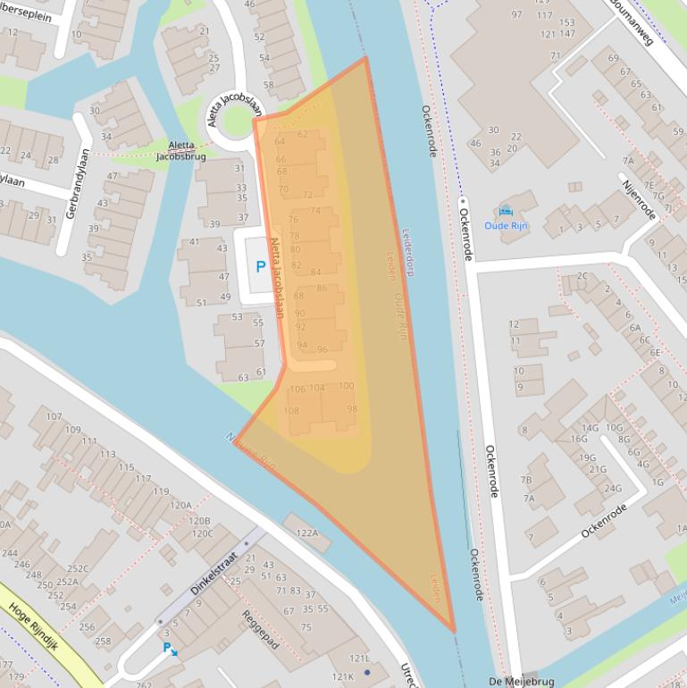 Kaart van postcodegebied 2314GB.