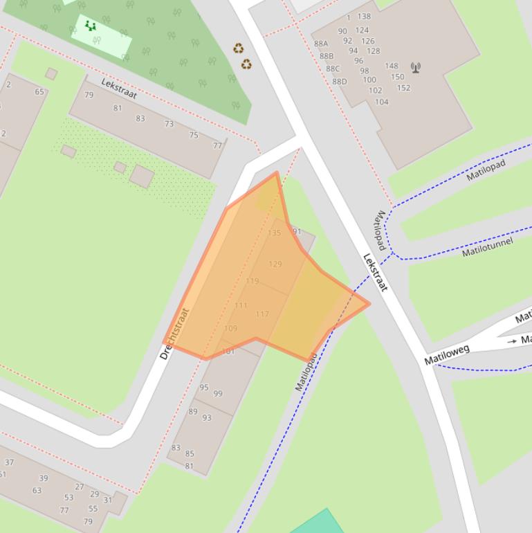 Kaart van postcodegebied 2314TD.