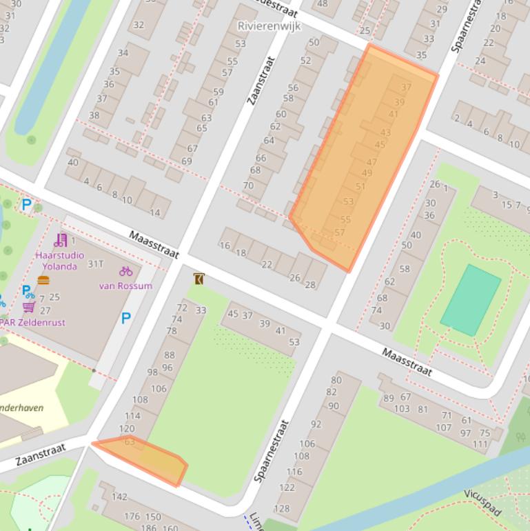 Kaart van postcodegebied 2314TM.