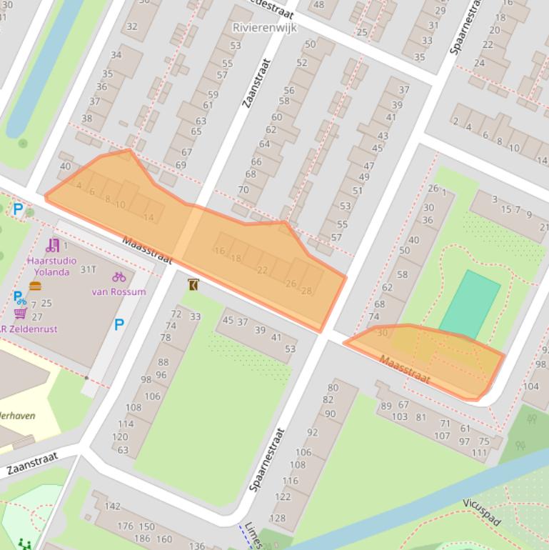 Kaart van postcodegebied 2314TX.