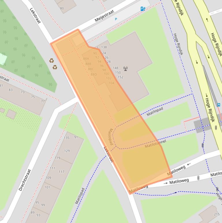 Kaart van postcodegebied 2314VJ.