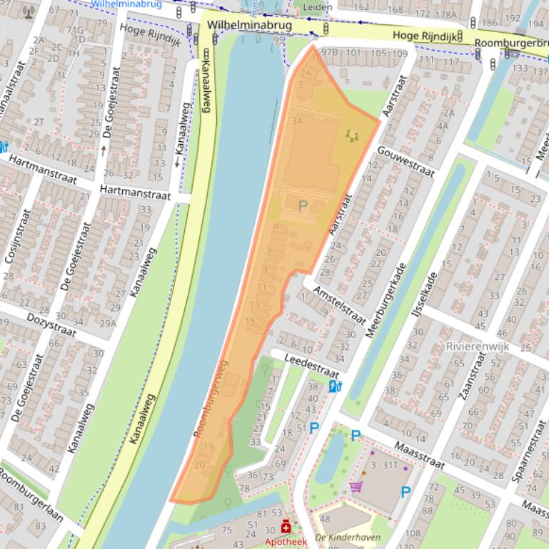 Kaart van postcodegebied 2314XM.