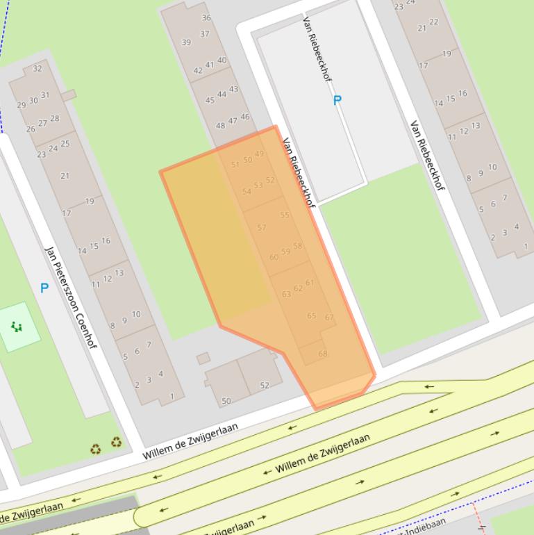 Kaart van postcodegebied 2315AJ.