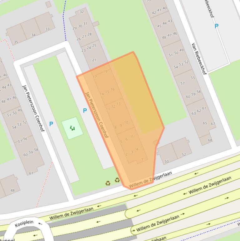 Kaart van postcodegebied 2315AK.