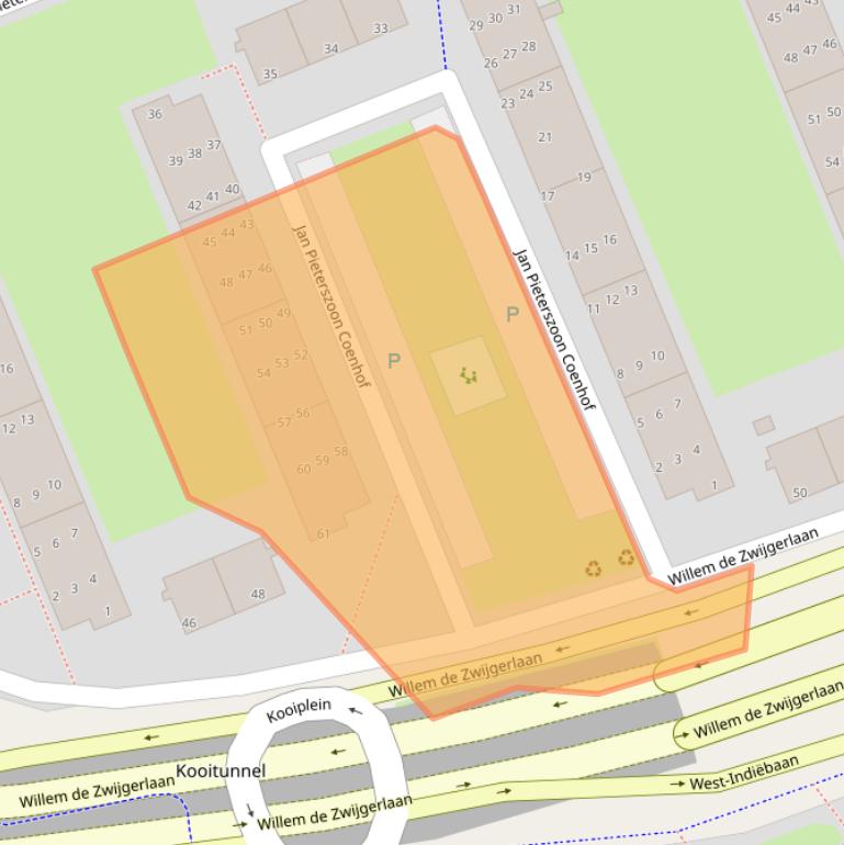 Kaart van postcodegebied 2315AM.