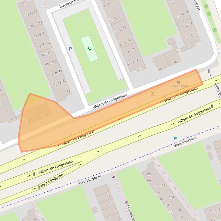 Kaart van postcodegebied 2315AT.