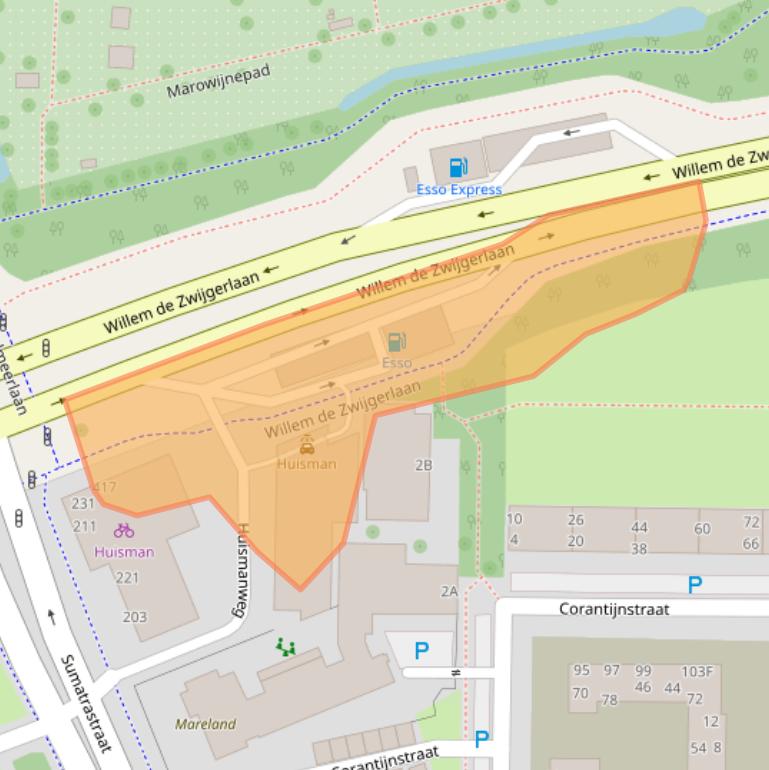 Kaart van postcodegebied 2315AW.