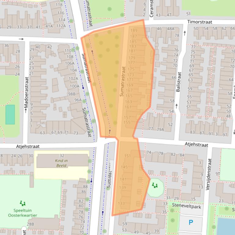 Kaart van postcodegebied 2315BC.