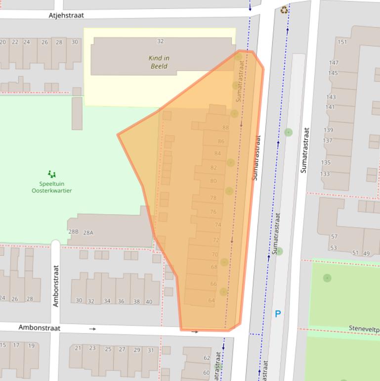Kaart van postcodegebied 2315BJ.