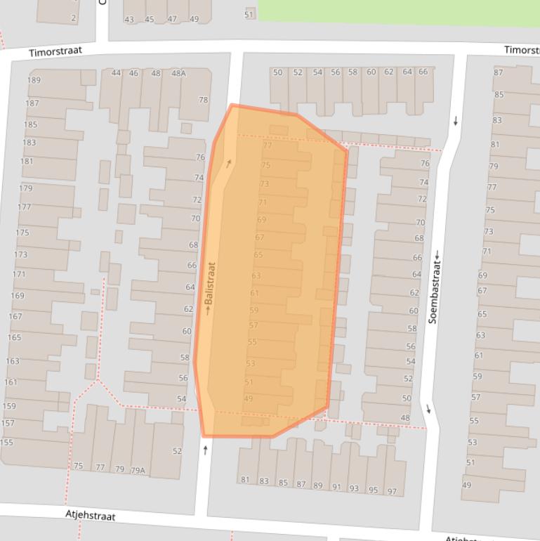 Kaart van postcodegebied 2315BV.