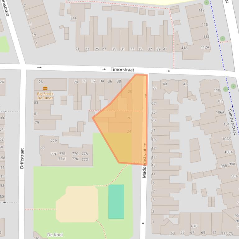 Kaart van postcodegebied 2315BZ.