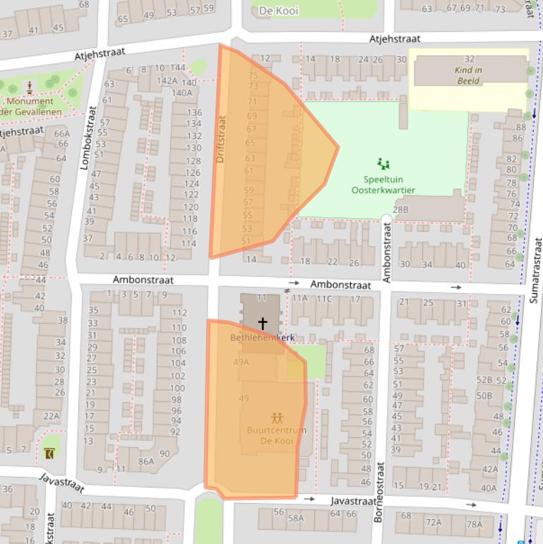 Kaart van postcodegebied 2315CD.