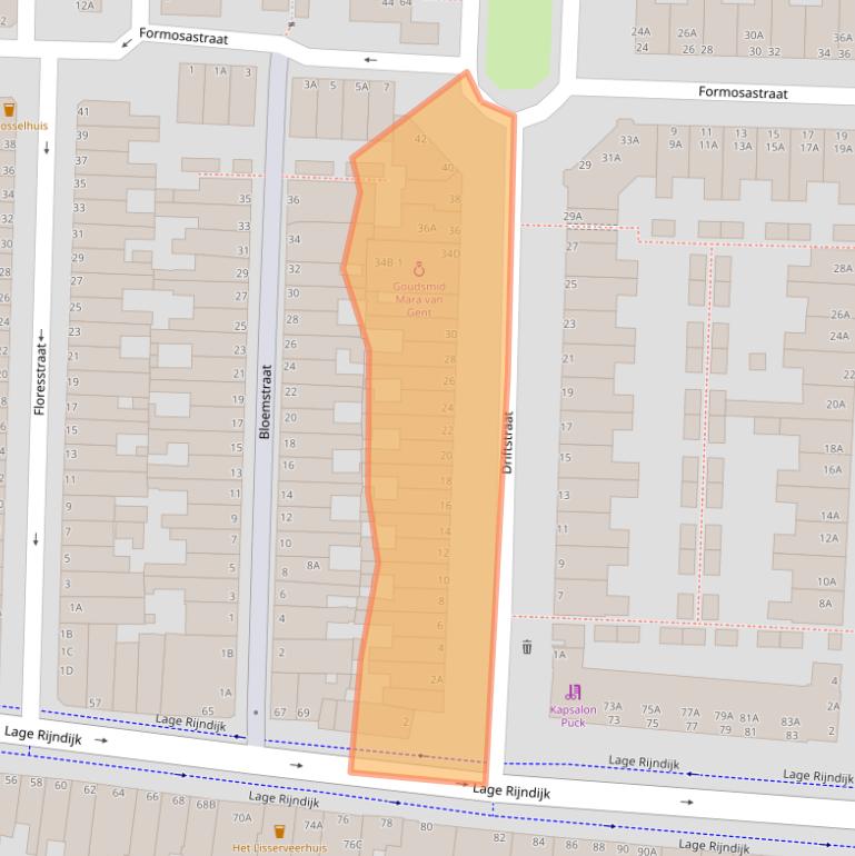 Kaart van postcodegebied 2315CG.