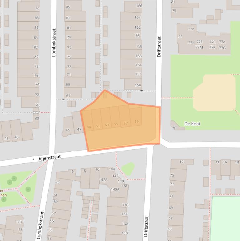 Kaart van postcodegebied 2315CP.