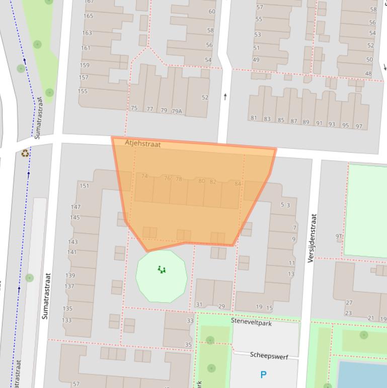 Kaart van postcodegebied 2315CW.