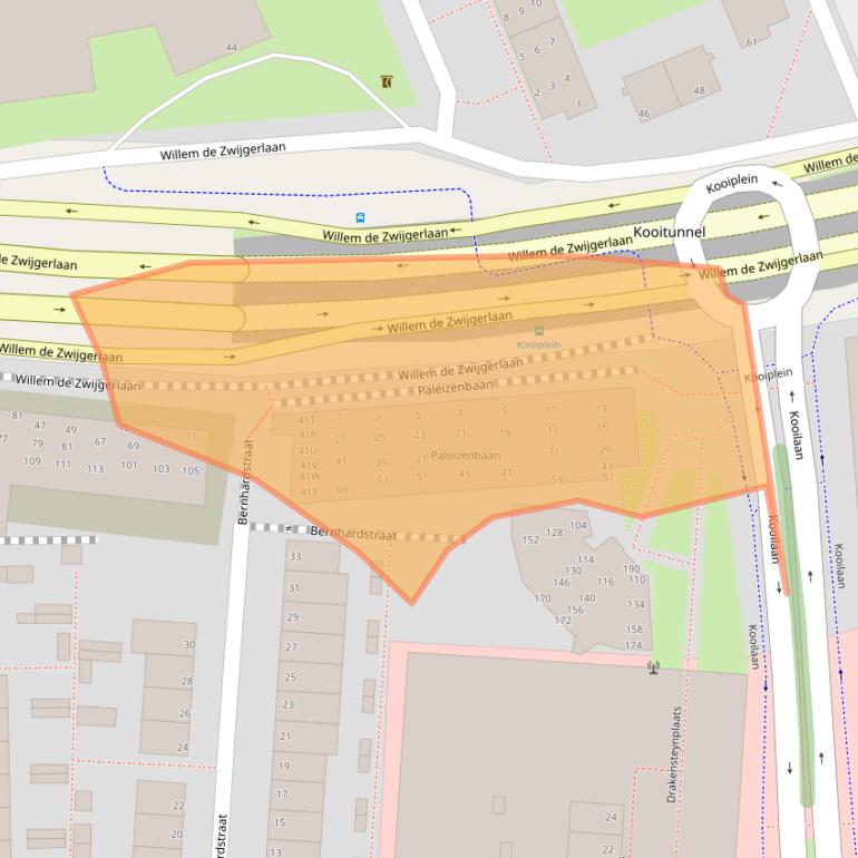 Kaart van postcodegebied 2315DA.