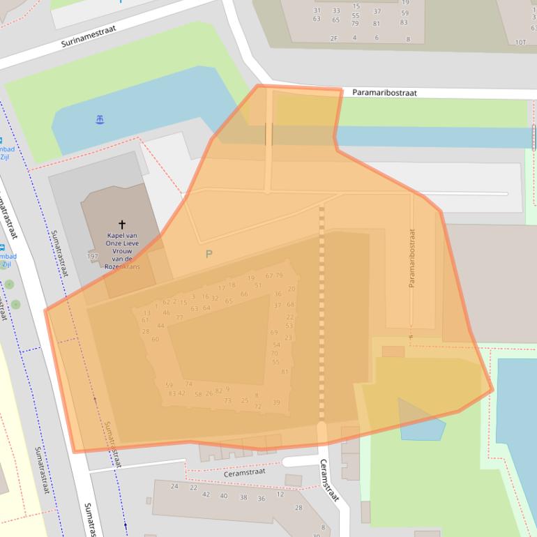 Kaart van postcodegebied 2315DB.