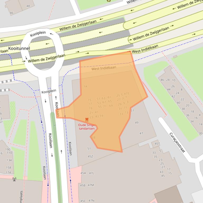 Kaart van postcodegebied 2315DZ.