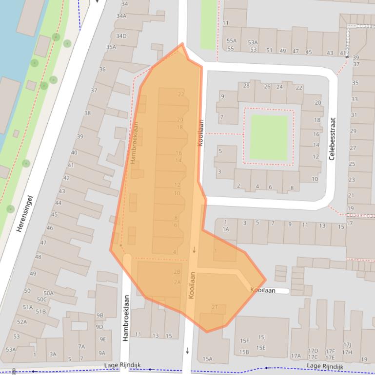 Kaart van postcodegebied 2315ED.