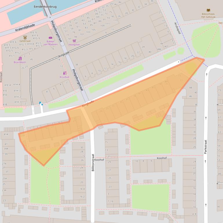 Kaart van postcodegebied 2315EH.