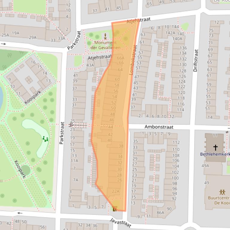 Kaart van postcodegebied 2315EP.