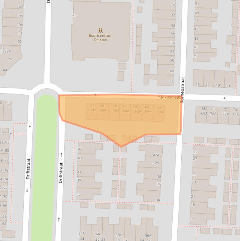 Kaart van postcodegebied 2315GM.