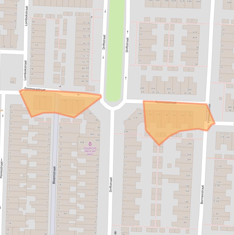 Kaart van postcodegebied 2315GT.