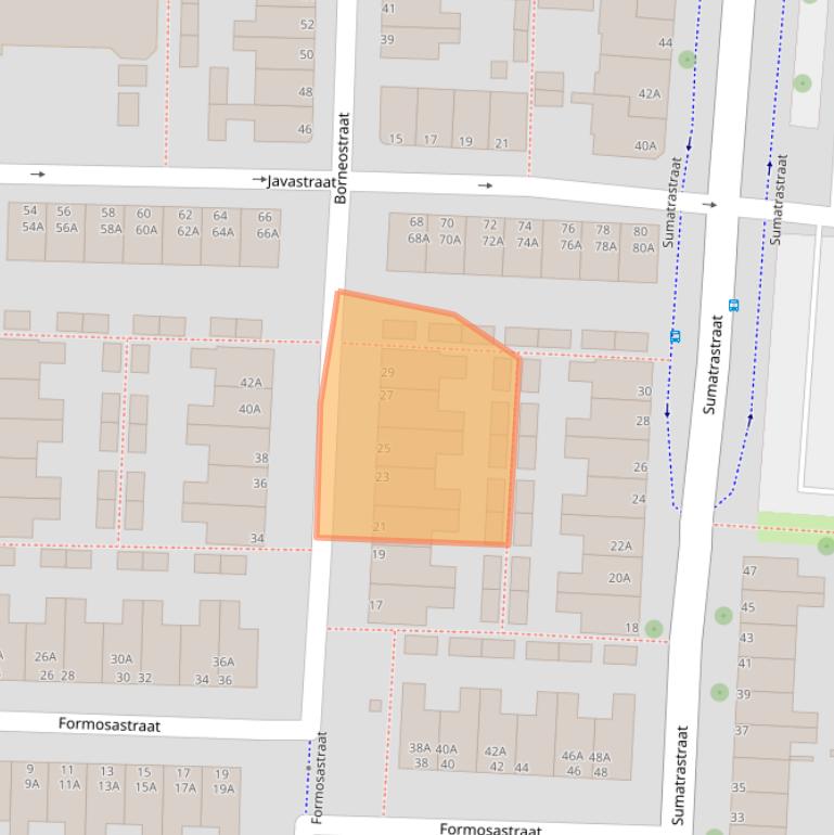Kaart van postcodegebied 2315HW.