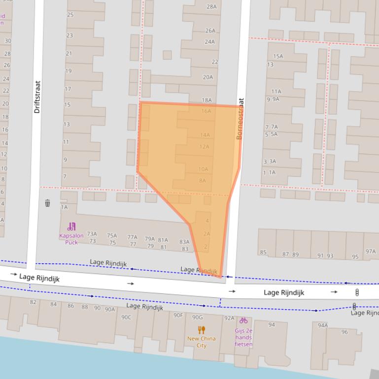 Kaart van postcodegebied 2315HZ.